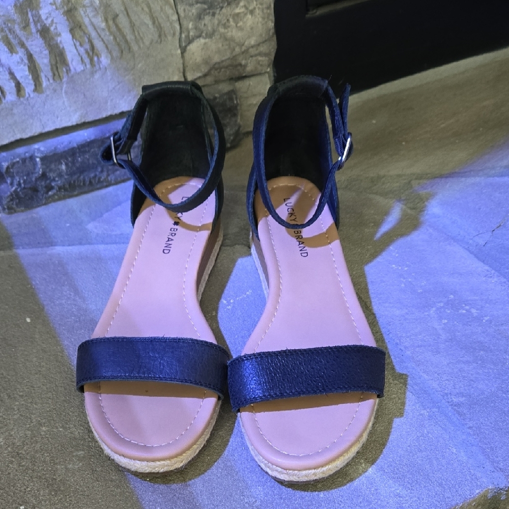 Lucky Brand Black Ankle-Strap Espadrille Sandals